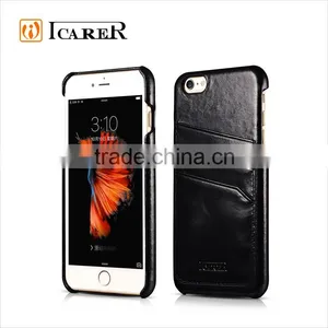 ICARER Back Cover Genuine Leather Case For IPhone 6 With Card Slots thumbnail-4