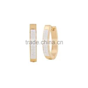 Fashion Women's Gold Plated Stainless Steel Huggie Earring Wholesale thumbnail-4