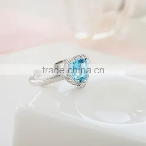 925 Sterling Silver Natural Oval Shape Sky Blue Topaz Ring. Natural Gemstone Silver Ring.Europe Gemstone Topaz Ring thumbnail-2