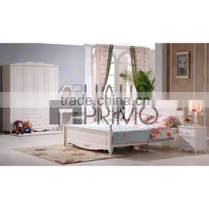 Hongjin E1 Grade White Painted Wood Korean Style Home Furniture Sets thumbnail-1