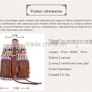 100% Factory Whole Sale Floral Fancy Ladies Canvas Backpack thumbnail-5