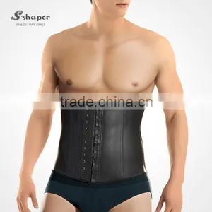 S-SHAPER Hot Faja 2033 Men`s Latex Waist Trainer Vest 3 Hooks Waist Cincher Steal Boned Body Shaper Corsets With Box thumbnail-3