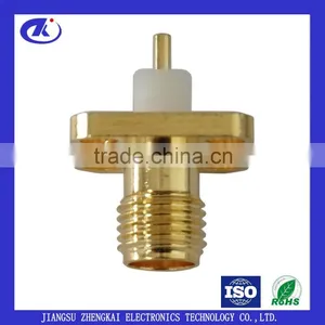 RF SMA Female Solder Flange 4 Hole Connector thumbnail-1