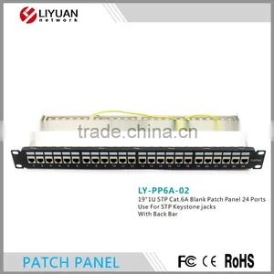 LY-PP6A-02 CAT6A 24 PORT PATCH PANEL RACK MOUNT TUFF JACKS QUALITY! 19" 1U STP Blank Patch Panel With Back Bar thumbnail-5