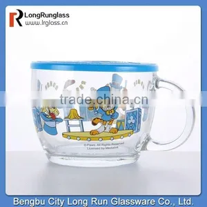 LongRun 17oz Anhui Wholesale Customoized Glass Container Beautiful Decal Glassware With Handle thumbnail-1
