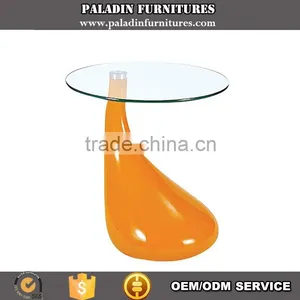 Space Saving Furniture Glass Top ABS Base Jupiter End Table thumbnail-1
