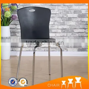 Black Plastic Dining Chair With Metal Legs thumbnail-1
