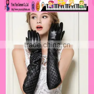 Stylish Black Long Grid Gloves 2016 Hot Fashion Long Grid Gloves thumbnail-1