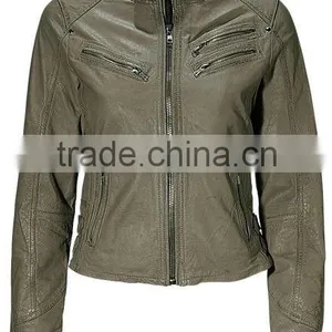Ladies Fashion Leather Jacket Beautiful Color thumbnail-1