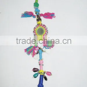 Vintage Banjara Decorative Mirror Long Key Chain/Indian Banjara Tassels/zip Puller Banjara Tassel Lot thumbnail-1
