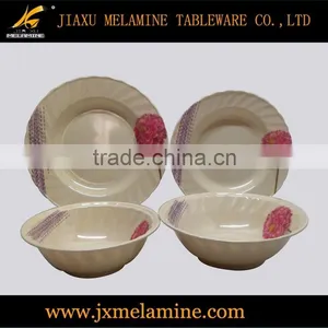 Tea Color Round Melamine Tableware With Wavy Rim thumbnail-1