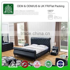 13077 New Double/Queen/King PU Leather Upholstered Bed Frame & Tufted Headboard thumbnail-2