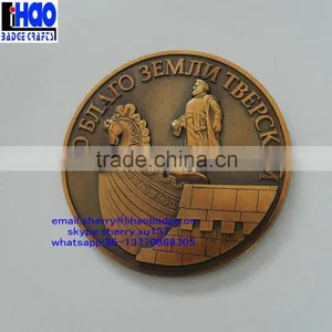 Customized 3D Logo Antique Copper Metal Souvenir Coin Token thumbnail-1