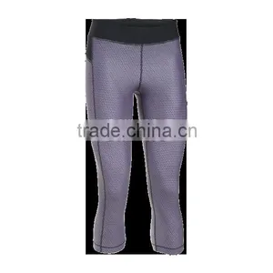 Hight Performance Dry Fit Spandex Yoga Compression Pants, Ladies 3/4 Length Capri Pants thumbnail-3