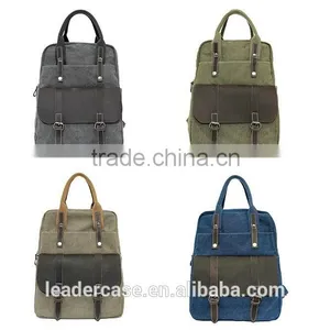 Vintage College Laptop Canvas Backpack Bags thumbnail-3