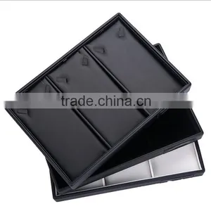 Chinese Factories Wholesale Custom Luxury Leather Necklace Box, Black Beautiful Display Box thumbnail-1