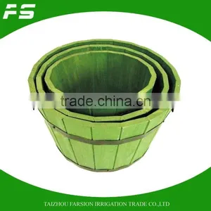 New Design Home Garden Wooden Barrel Wooden Garden Flower Planter Pot thumbnail-1