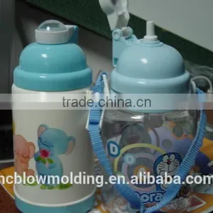 OEM Blow Molding PP Plastic Water Bottle With Straw HDPE Kids Drinking Bottle for Sale, thumbnail-3