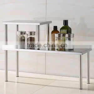 2 Tire Kitchen Storage Shelf Stainless Steel Spices Cans thumbnail-3