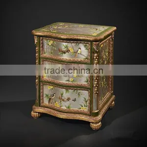 Glorious Wooden Bedroom Furniture, Exquisite Hand Painting Princess Bed With Night Stand, Classical Wood Carved Bedroom Set thumbnail-3