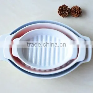 7''/9''/11'' Fish Shape Bakeware Ceramic Fish Bakeware Noodle Ceramic Tray Fish Shape Bakeware Set thumbnail-6