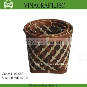 Bamboo Waste Baskets Set of Two thumbnail-1