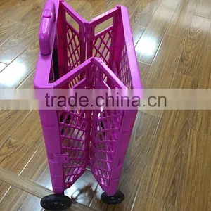 Plastic and Metal Folding Shopping Carts With Wheels Folding Carts thumbnail-1