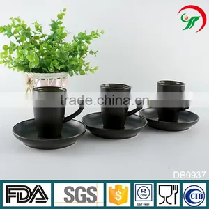 High-end Black Porcelain Tea Cup and Saucer Sets Cheap thumbnail-1