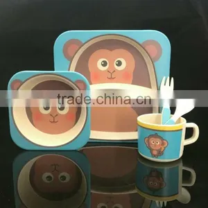 2016 Hot Selling Eco Friendly Bamboo Fibre Plant Fibre Kid's Dinnerware Set thumbnail-1