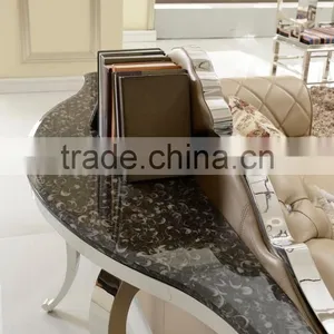 2016 New Design Modern European Style Stainless Steel Base PU/top Grain Leather Sofa Furniture Chesterfield Sofa Furniture thumbnail-6