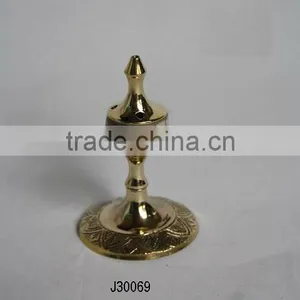 Mirror Polished Brass Incense Holder Mother of PEarl Mosaic thumbnail-1