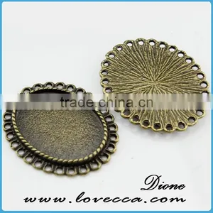 Vintage Style Pendant Tray Findings ,Alloy Jewelry Accessory,Wholesale Alloy Metal Blank Pendants thumbnail-1