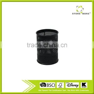 Round Black Metal Mesh Modern Pencil Holder Pen Stand thumbnail-1