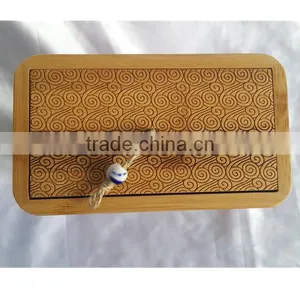 China Casket Manufacturers Drawer Made of Natural Bamboo With Carved thumbnail-3