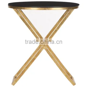 Metal Iron X Shape Gold Leg High Grade Quality End Table thumbnail-3