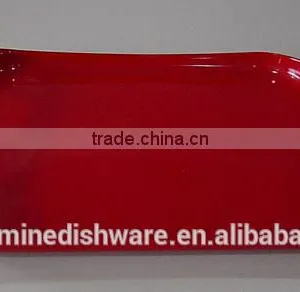 Melamine Rectangle Red Tray thumbnail-1