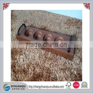 US Regional and Antique Feature Solid Wood Material Wooden Wine Bottle Coaster-cn thumbnail-1