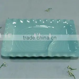 Popular Rectangle Ceramic Two Divided Plate thumbnail-1