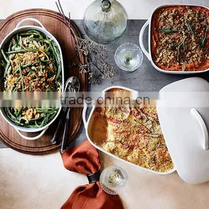 Customized Ceramic Oval Bakeware Cake Plate thumbnail-2