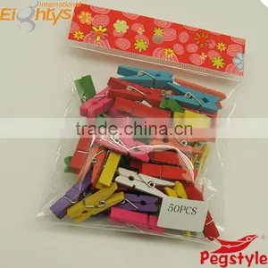 4.8cm Colored Wooden Peg Art Craft Cloth Clip thumbnail-1