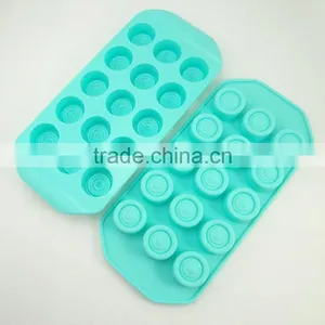 Cute 15 Cup Round Chocolate Shape Silicone Ice and Cake Use Cube Tray thumbnail-2
