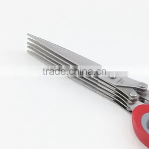 Multifunction Kitchen Tools Ergonomic Design 5 Blades Stainless Steel Scissors thumbnail-3