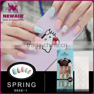 2017 DIY Oval Full Cover Artificial Art Design Nails thumbnail-1