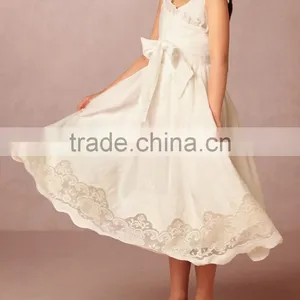 Latest Children Dress Design Kids Dresses Photo Sweet Ivory Warp- Front Child Dress HSD5362 thumbnail-1
