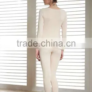 Low Collar Elastic Thermal Underwear Custom Women Sexy Warm Underwear / Lady Long Sleeve Thermal Underwear thumbnail-2