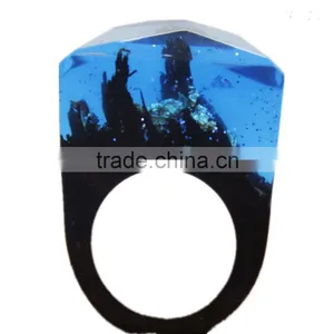 Fashion Forest Natural Wood Resin High-quality Handcraft Ring ,OEM Original Ring Big Brand thumbnail-1