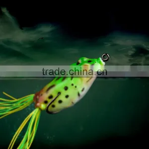 3D Eyes Artificia OEM ColorfulJigging Vibe Trolling Soft Plastic Frog Fishing Lure thumbnail-2