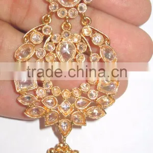 POLKI EARRING PAIR TIKA GOLD TONE Hair Accessory thumbnail-2