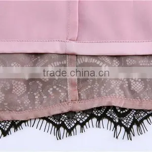 2015 Latest Half Sleeve Lace Patch Silk Light Simple Chiffon Maxi Dress thumbnail-6