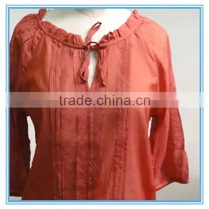 Women Loose Three Quarter Sleeve Casual Blouse Designs For Fat Woman thumbnail-3